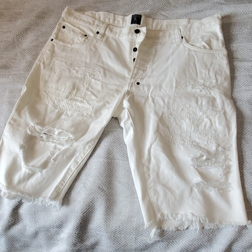 White denim shorts